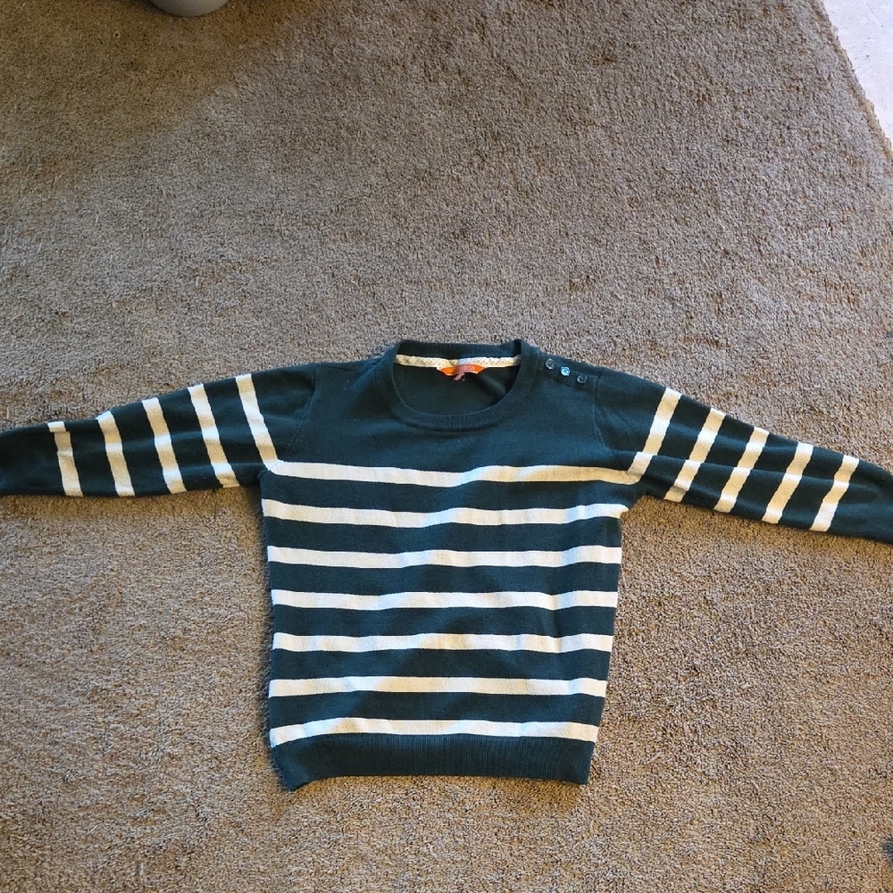 Striped Green and White Sweater